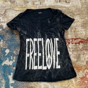new Lauren Moshi Freelove V-Neck Tie Dye Tee Med